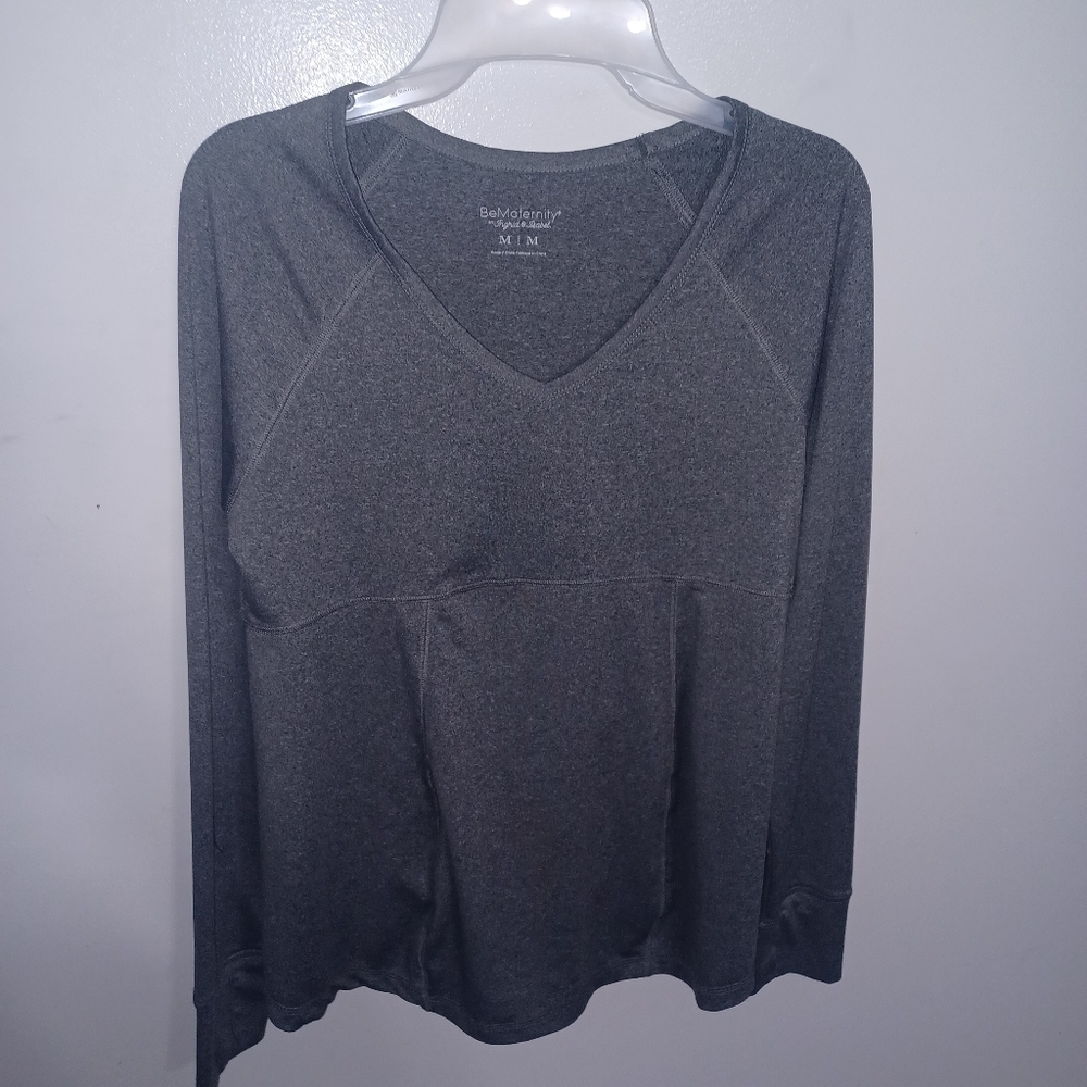 Gray- Long Sleeve Maternity Shirt- W Sz Medium